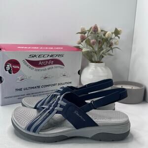 Skechers Arch Fit Reggae Sport-Hometown Sandal Navy Gray Women's US 11 NWB